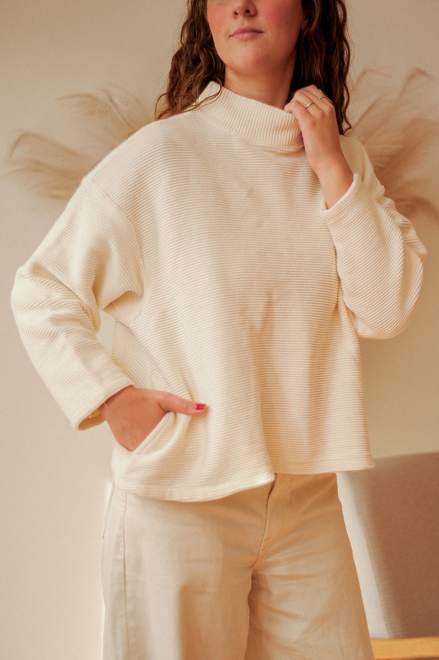 Madewell Mockneck Cream Sweater
