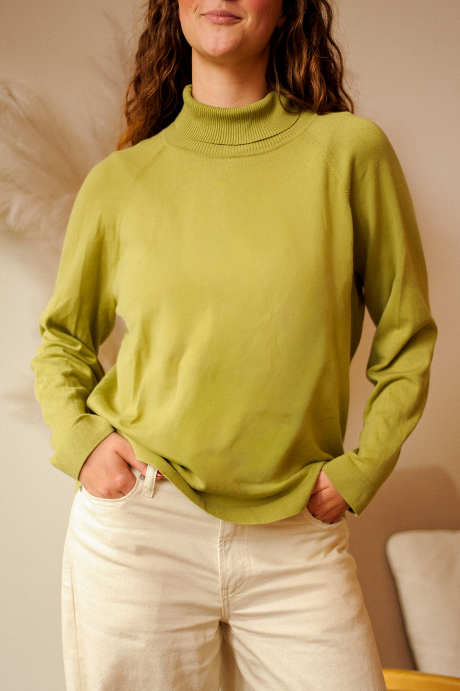 Talbots Green Loose Turtleneck