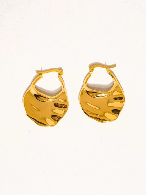 Jinni 18K Gold Non-Tarnish Classic Hoop Earring