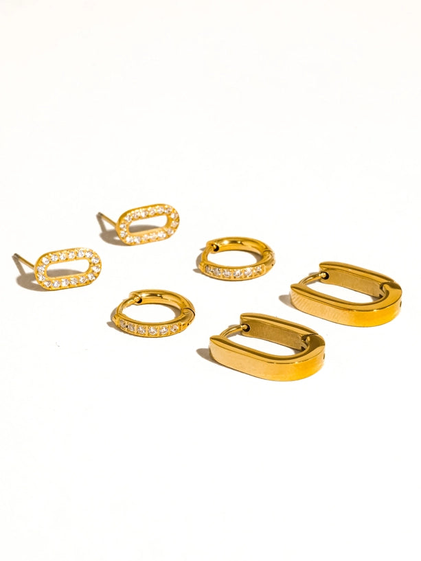 Orage 18K Gold Non-Tarnish Round Hoop Earring