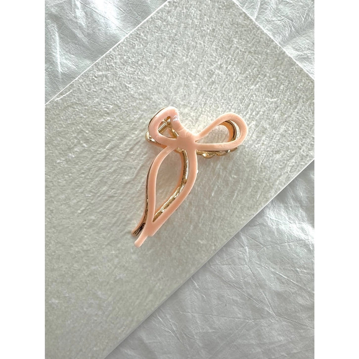 Bow Shaped Acetate and Metalltic Hair Clip | Assorted