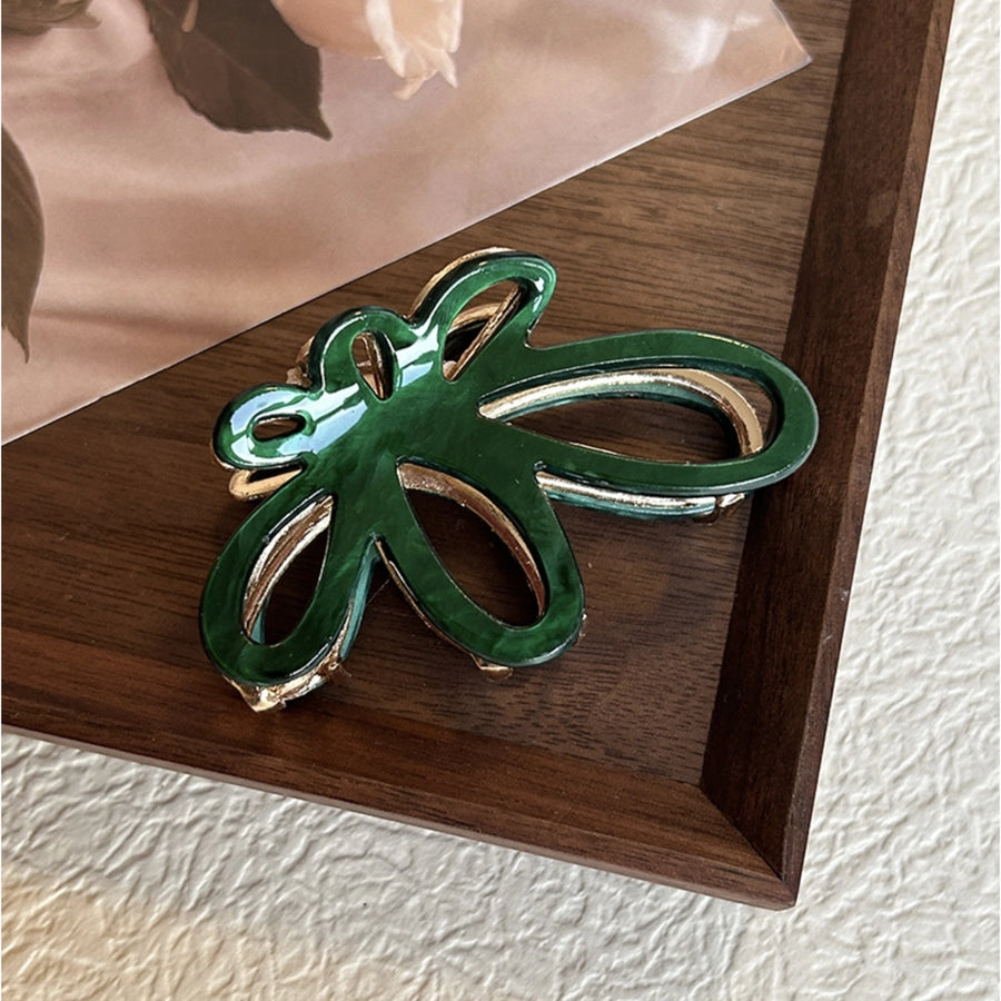 Assorted Marbled Gold Floral Hair Claw