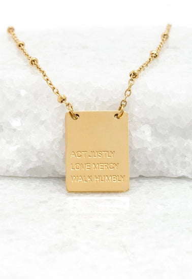 Act Justly Give Mercy Necklace