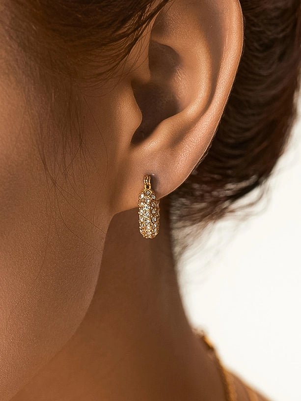 Joleen 18K Gold Non-Tarnish Glam Hoop Earring