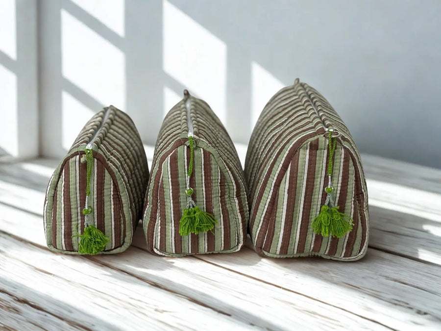 Block Print Toiletry Travel Bag | Multiple Sizes