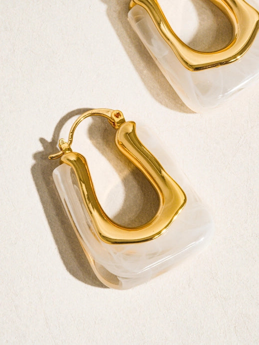 Talia 18K Gold U-Shaped Boho Hoop Earring | 2 Colors