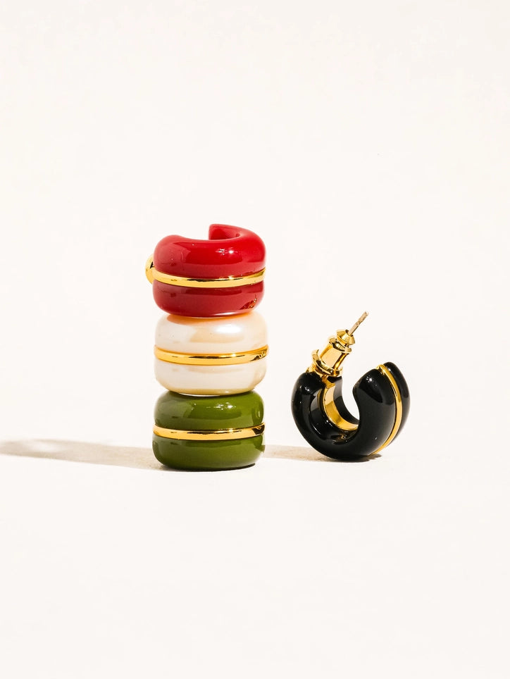 Arlo 18K Gold Small C Hoop Earring | Multiple Colors