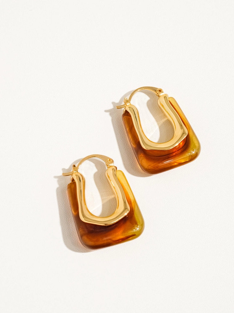 Talia 18K Gold U-Shaped Boho Hoop Earring | 2 Colors