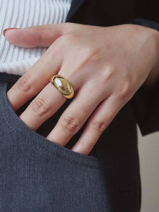 Roscoe 18K Gold Non-Tarnish Chunky Dome Statement Ring