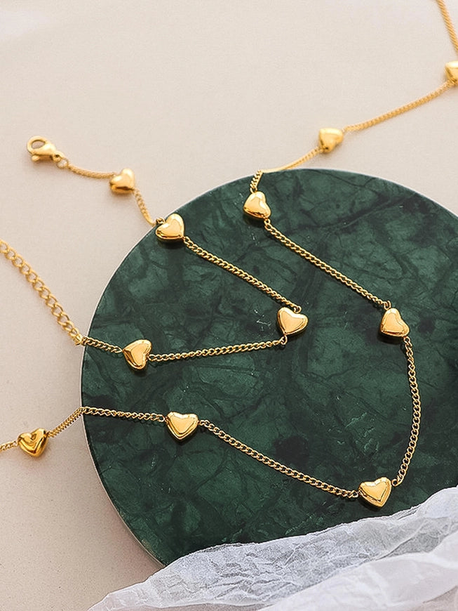 Vivre 18K Gold Non-Tarnish Petite Heart Necklace