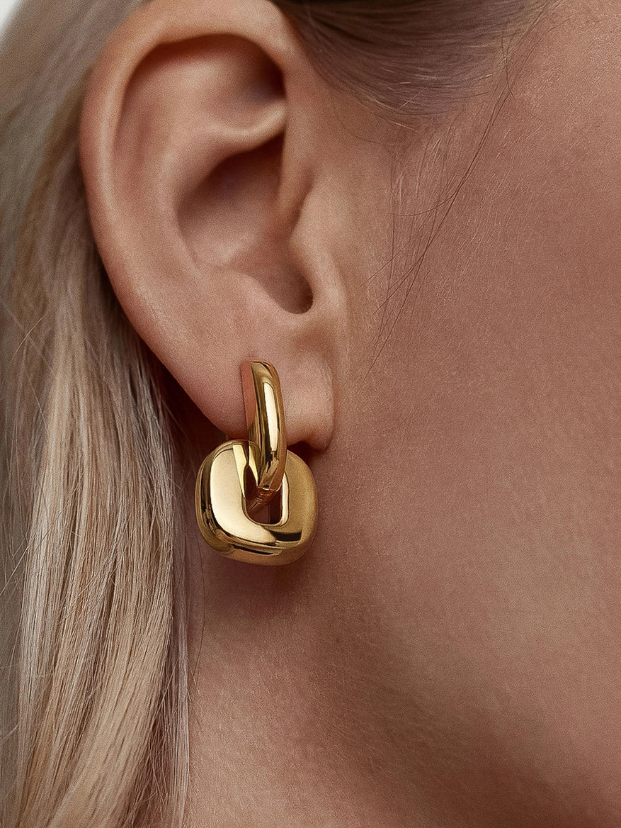 Arliss 18K Gold Non-Tarnish Link Drop Earring | 2 Colors