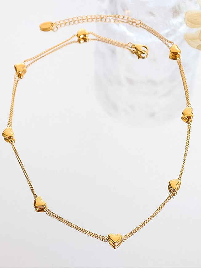 Vivre 18K Gold Non-Tarnish Petite Heart Necklace