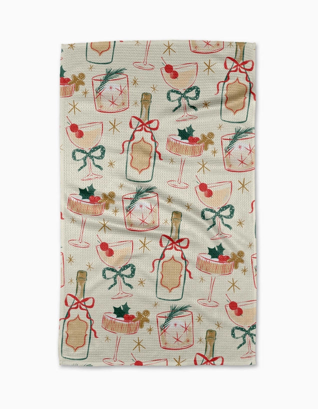 Christmas Cocktails Tea Towel