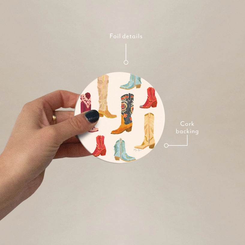 Cowgirl Boots Seedlings Coaster