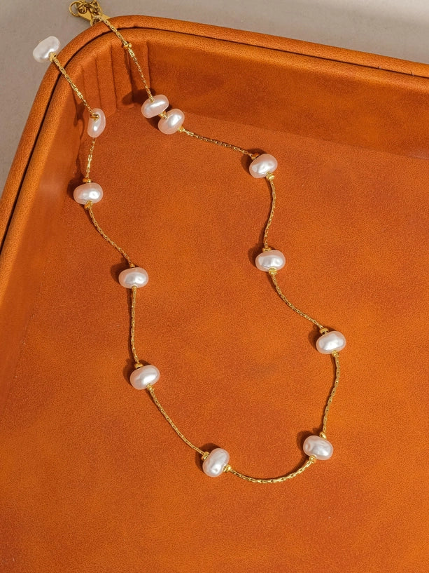 Ida 18K Non-Tarnish Petite Pearl Necklace