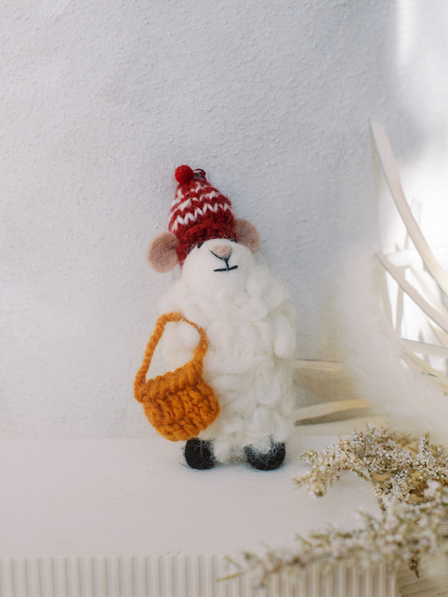 Sheepy Mouse Holiday Eco Wool Ornament