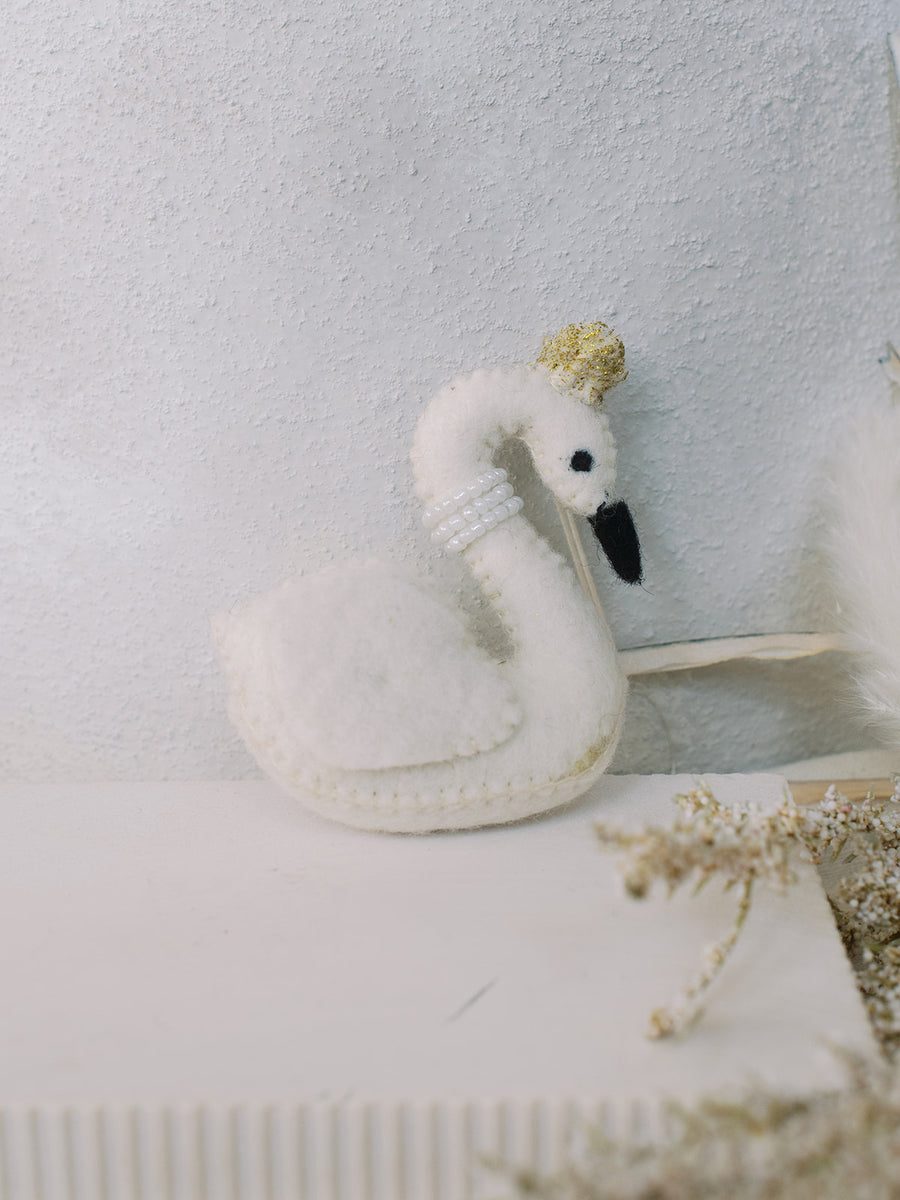 Swan Princess Felt Ornament