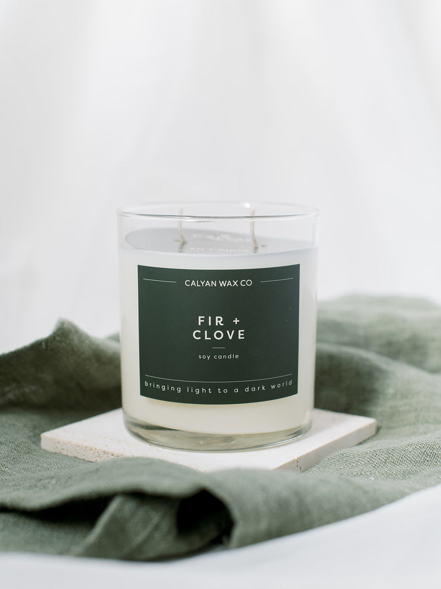 Fir + Clove Glass Tumbler Soy Candle
