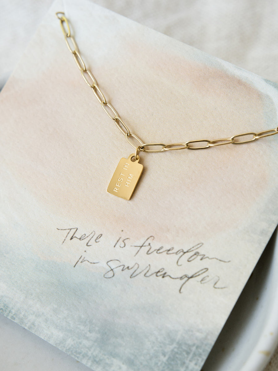 Rest in Him Necklace