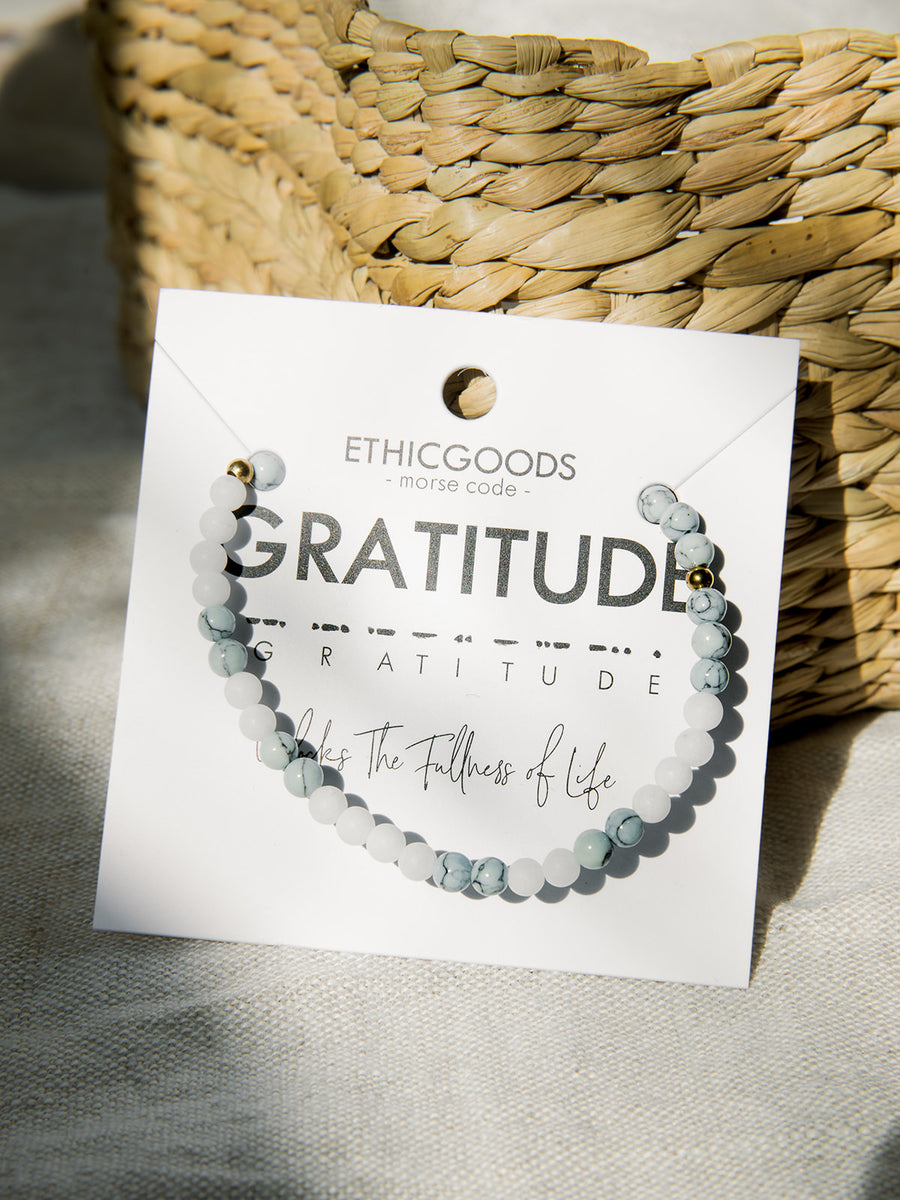 Morse Code Bracelet | Gratitude | 2 Colors